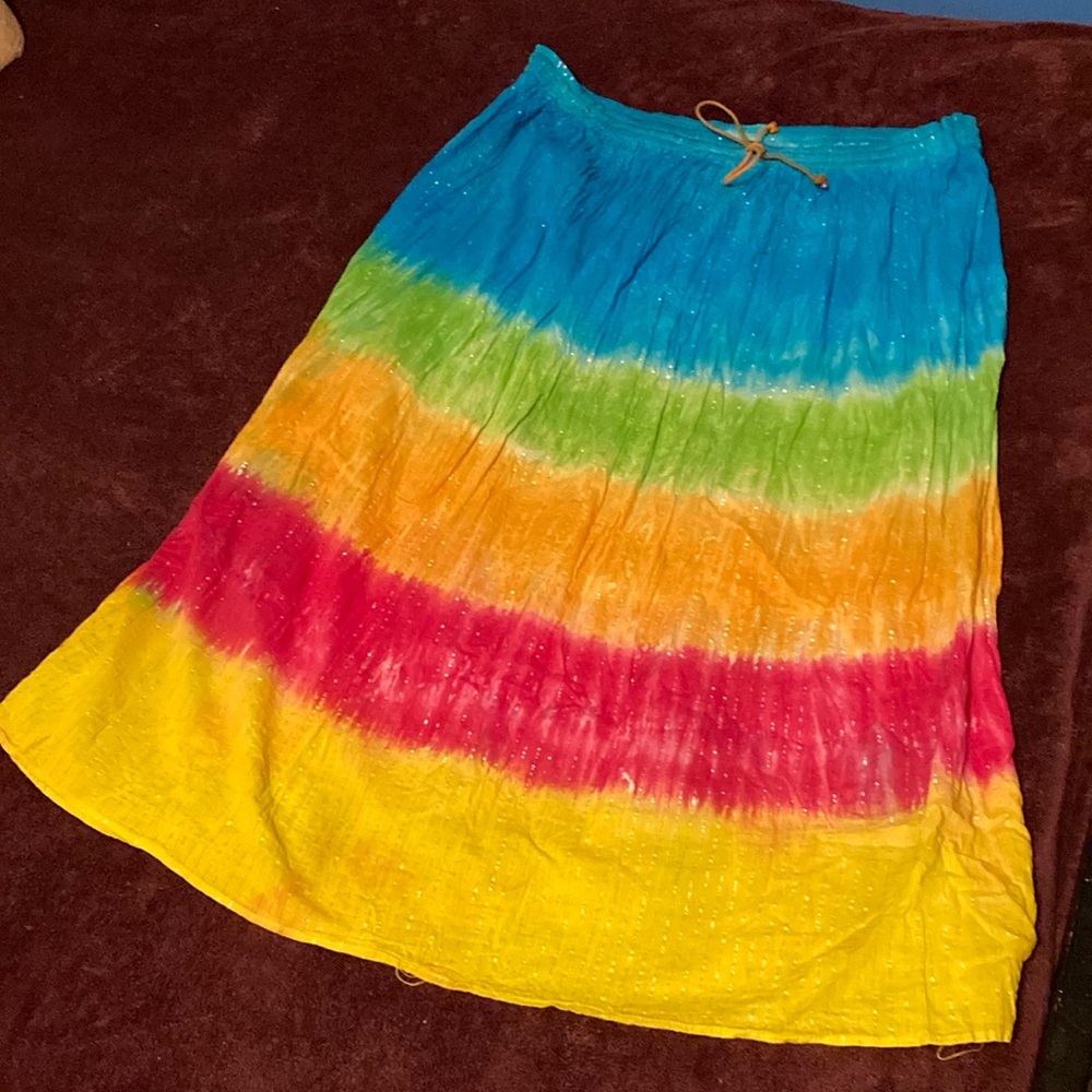 Boho Tie dyed multi color skirt